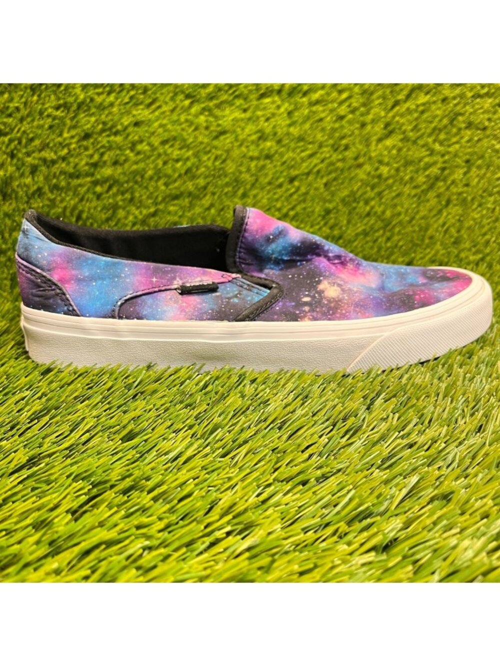 Vans Classic Slip-On Galaxy Womens Size 8 Pink Blue Athletic Skate Shoes Sneaker
